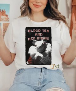 Official Blood tea and red string white mouse with cards shirt