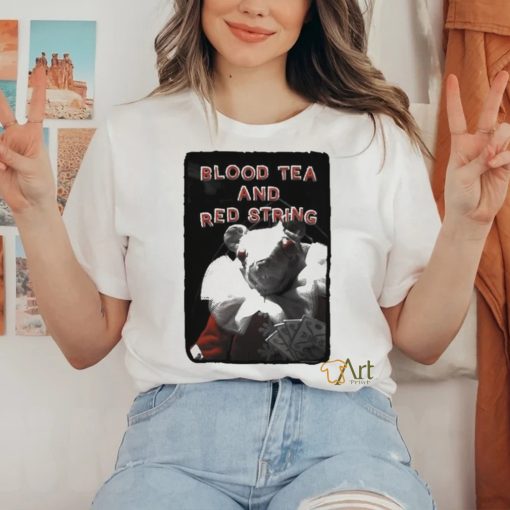 Official Blood tea and red string white mouse with cards shirt