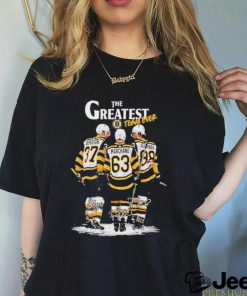 Official Boston Bruins The Greatest Team Ever Bergeron Marchand Pastrnak Signature Shirt