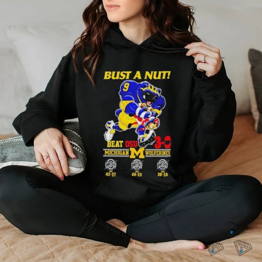 Official Bust A Nut Michigan Beat OSU 3 0 Score Shirt