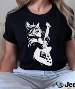 Official Cat Playing Guitar Kitten Plays Guitarist Rockstar shirt