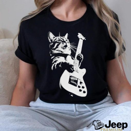 Official Cat Playing Guitar Kitten Plays Guitarist Rockstar shirt