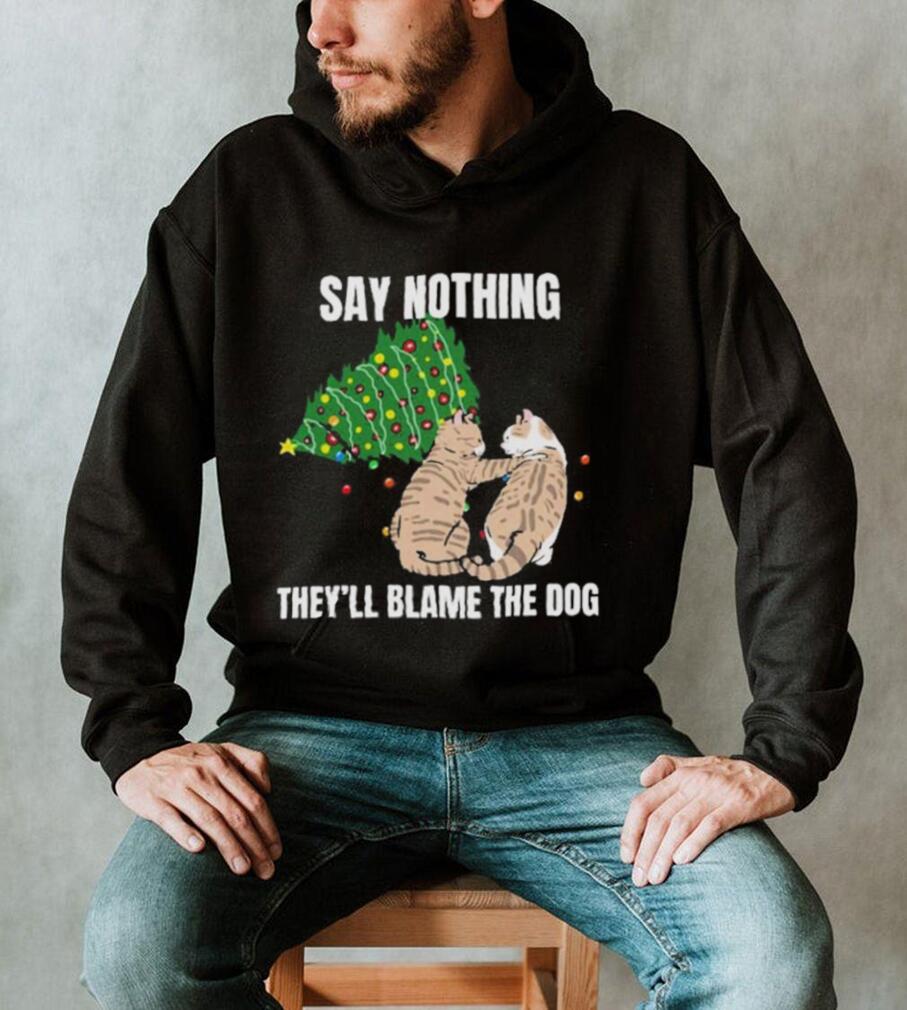 Official Cat meme blame the dog Christmas T shirt - teejeep