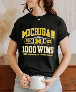 Official Champion Navy Michigan Wolverines Football 1,000 Wins T Shirt