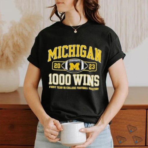 Official Champion Navy Michigan Wolverines Football 1,000 Wins T Shirt