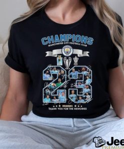 Official Champions Manchester City Football Club 2022 23 Thank You For The Memories T Shirt