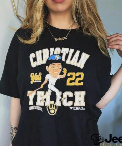 Official Christian yelich milwaukee 22 caricature T shirt