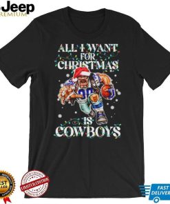 Official Dallas Cowboys all I want for christmas is santa mascot shirt