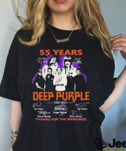 Official Deep Purple 55 Years 1963 2023 Signatures Thank You For The Memories Shirt