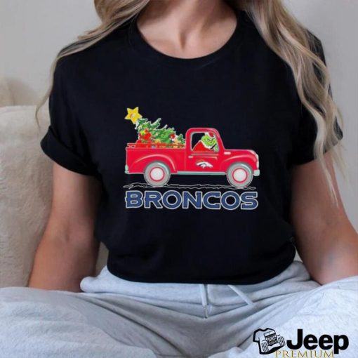 Official Denver Broncos Santa Grinch Driving Truck Christmas Shirt