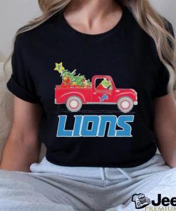 Official Detroit Lions Santa Grinch Driving Truck Christmas Shirt