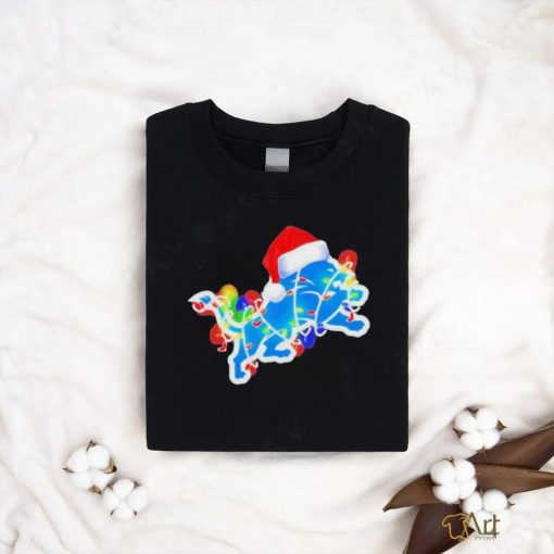 Official Detroit lions Christmas lights T shirt