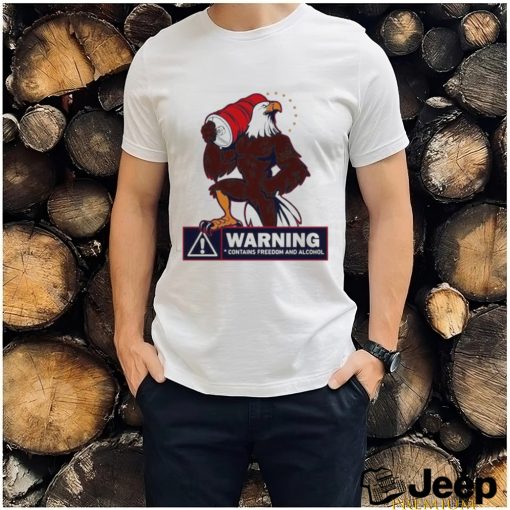 Official Eagles warning contains freedom and alcohol T shirt