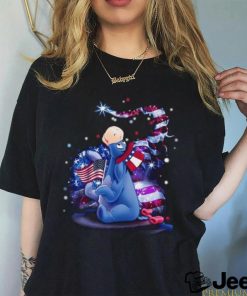 Official Eeyore Winnie The Pooh Disney 4th Of July Colorful Disney Graphic Cartoon Cotton S Clothing Men Women T Shirt