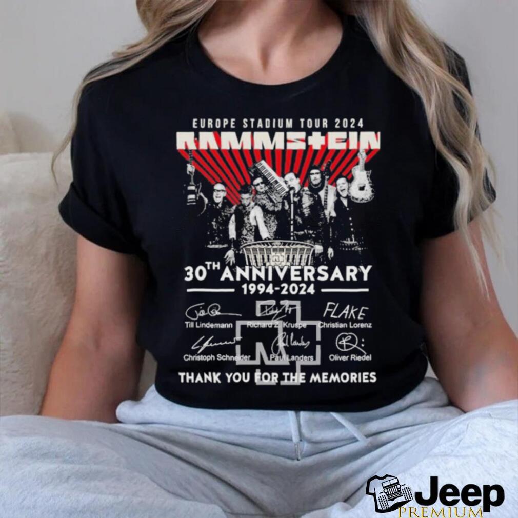Europe Stadium Tour 2024 Rammstein Merch, Rammstein 30th Anniversary 1994 –  2024 Thank You For The Memories Signatures Shirt T Shirt Hoodie - teejeep