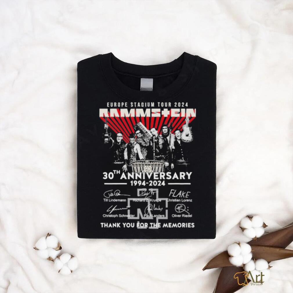 Europe Stadium Tour 2024 Rammstein Merch, Rammstein 30th Anniversary 1994 –  2024 Thank You For The Memories Signatures Shirt T Shirt Hoodie - teejeep