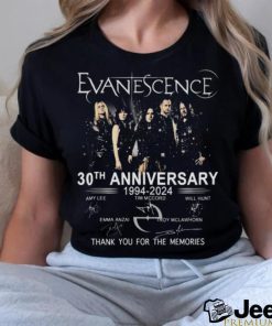 Official Evanescence 30th Anniversary 1994 – 2024 Thank You For The Memories T Shirt