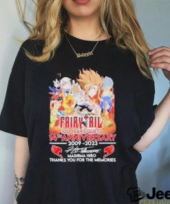 Official Fairy Tail 100 Years Quest 14th Anniversary 2009 2023 Mashima Hiro Thanks You For The Memories T Shirt