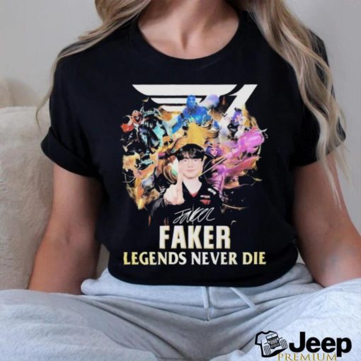 Official Faker legends never die signature shirt