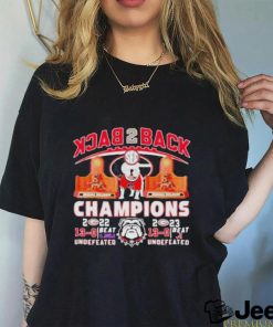 Official Georgia Bulldogs undefeated back 2 back champions T shirt