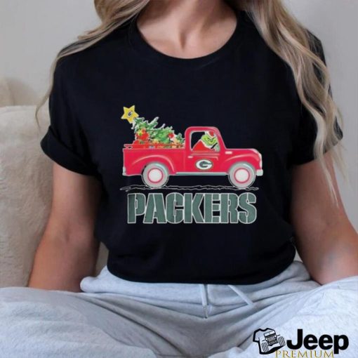 Official Green Bay Packers santa grinch driving truck Christmas Shirt