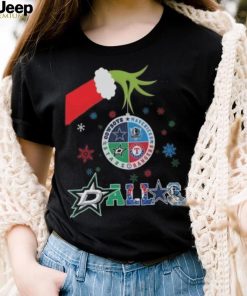 Official Grinch Hand Dallas City Sports Cowboys Mavericks Stars And Rangers Merry Christmas 2023 T Shirt