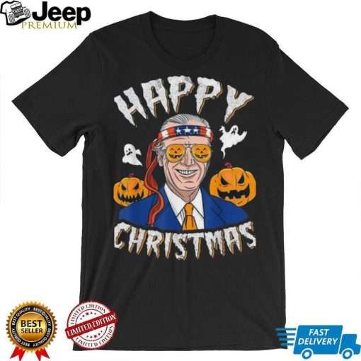 Official Happy Christmas Halloween Pumpkin Boo Funny Joe Biden Tee T Shirt