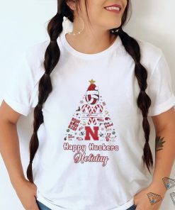 Official Happy huskers holiday the good life Christmas T shirt