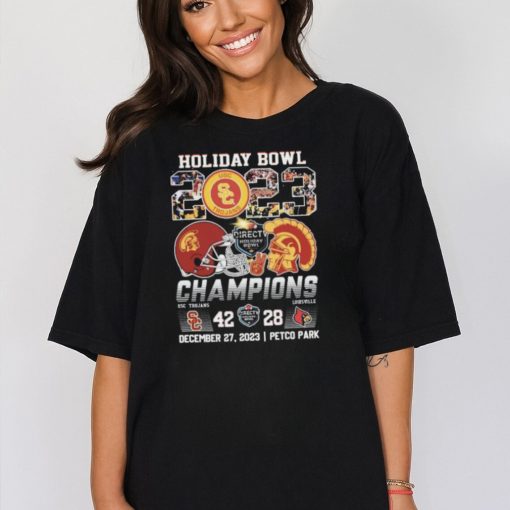 Official Holiday Bowl 2023 Champions USC Trojans 42 28 Louisville Cardinals December 27 2023 Petco Park T Shirt