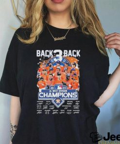 Official Houston Astros Back 3 Back 2023 Al West Division Champions Signatures Shirt