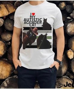 Official I Love My Autistic Agender Cat T Shirt