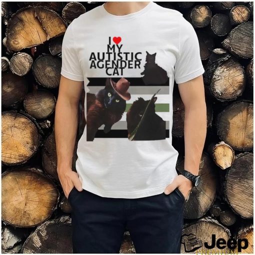 Official I Love My Autistic Agender Cat T Shirt