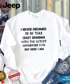 Official I Never Dreamed I’d Be This Crazy Grandma With The Cutest Grandkids Ever But Here I Am Shirt