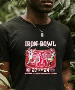 Official Iron Bowl Alabama Crimson Tide 27 24 Auburn Tigers November 25 2023 Jordan Hare Stadium T Shirt