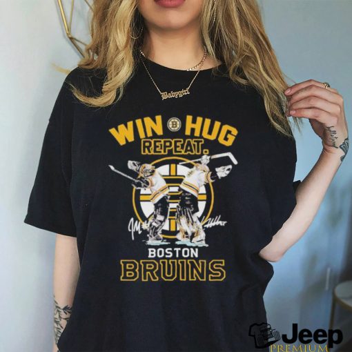 Official Jeremy Swayman And Linus Ullmark Win Hug Repeat Boston Bruins signatures Shirt