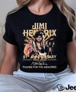 Official Jimi Hendrix 81st anniversary 1942 2023 thank for the memories signatures shirt