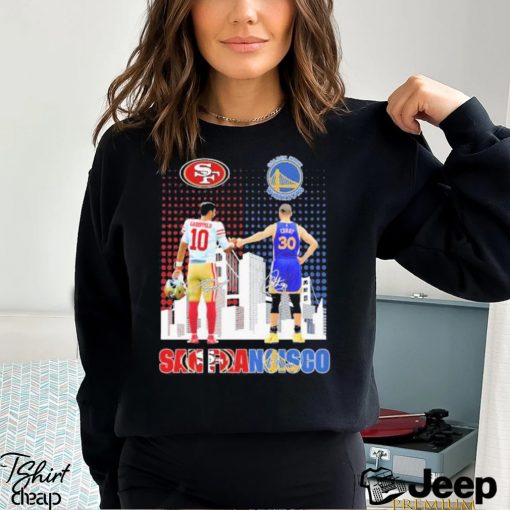 Official Jimmy Garoppolo And Stephen Curry San Francisco City Skyline Signatures Shirt