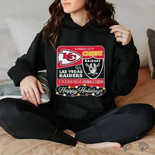 Official Kansas City Chiefs Vs Las Vegas Raiders 12 25 2023 Happy Holidays shirt