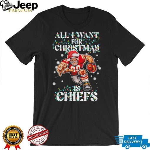 Official Kansas City Chiefs all I want for christmas is santa mascot shirt