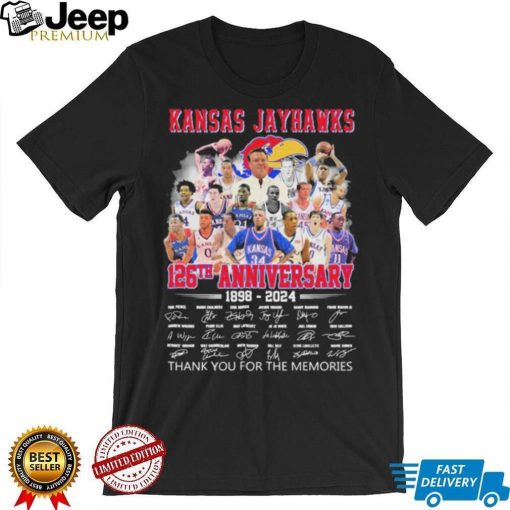 Official Kansas Jayhawks 126th Anniversary 1898 2024 Thank You For The Memories Signatures Shirt