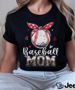 Official Leopard Baseball Mom Headband Baseball Ball Mothers Day Mama T Shirt