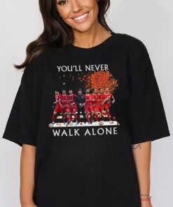 Official Liverpool Team Football You’ll Never Walk Alone Signatures Shirt