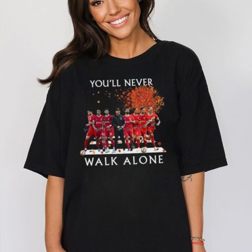 Official Liverpool Team Football You’ll Never Walk Alone Signatures Shirt