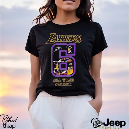 Official Los Angeles Lakers LeBron James 6 All time Scorer Basketball 2023 shirt