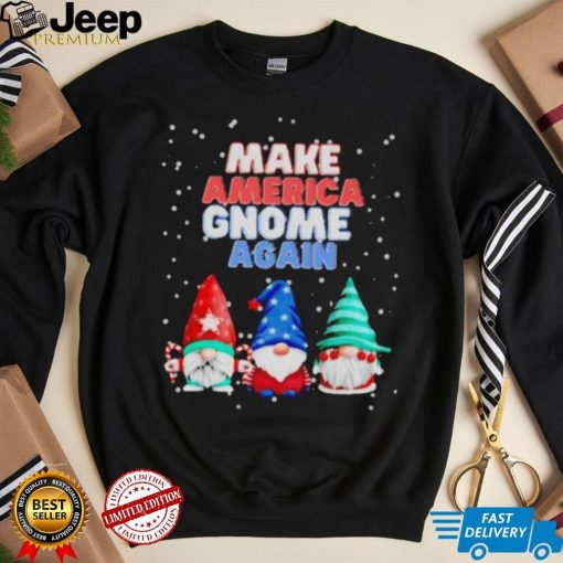 Official Make America gnome again funny snowy Christmas T shirt