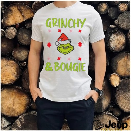 Official Mean Green Guy Christmas Stanley Tumbler Grinchy And Bougie Grinch Christmas T Shirt