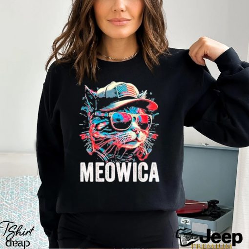 Official Meowica 4th of July Cat American Flag America USA Shirt