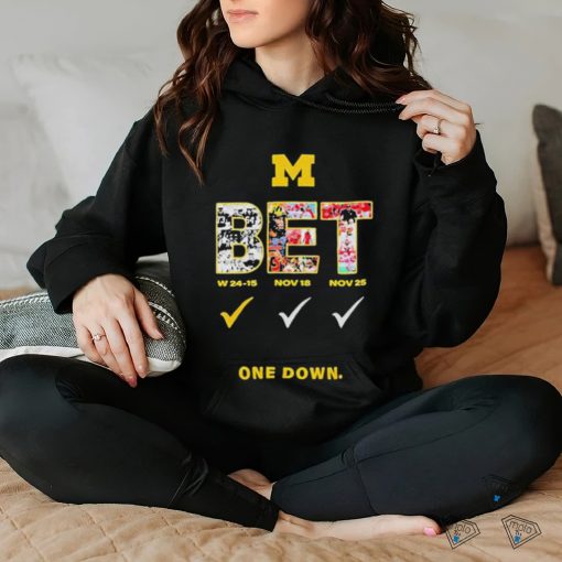 Official Michigan Wolverines Logo Bet One Down Sports Shirt