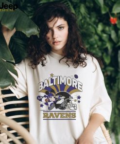 Official Mickey Mouse Player Baltimore Ravens Football Helmet Logo Character Shirt