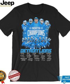 Official NFC North Champions 2023 Detroit Lions Team Signatures Official Shirt